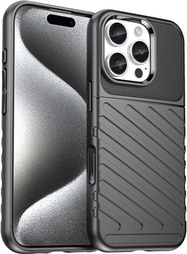 Thunder Case for iPhone 16 Pro Max silikonetui - svart