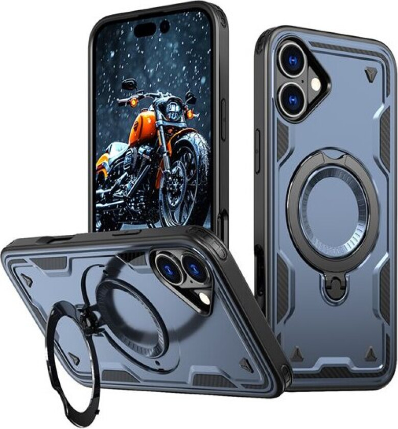 Hybrid Armor Trendy-etui med MagSafe for iPhone 16 Plus - Blå