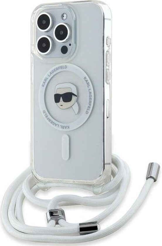 Crossbody IML Karl Head MagSafe-etui for iPhone 15 Pro - gjennomsiktig