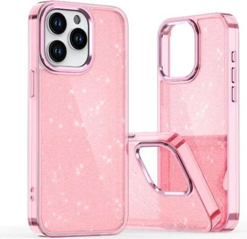 Glitterveske for iPhone 16e - Rosa
