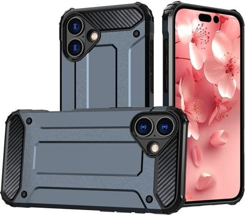 Hybrid Armor iPhone 16-etui - blå