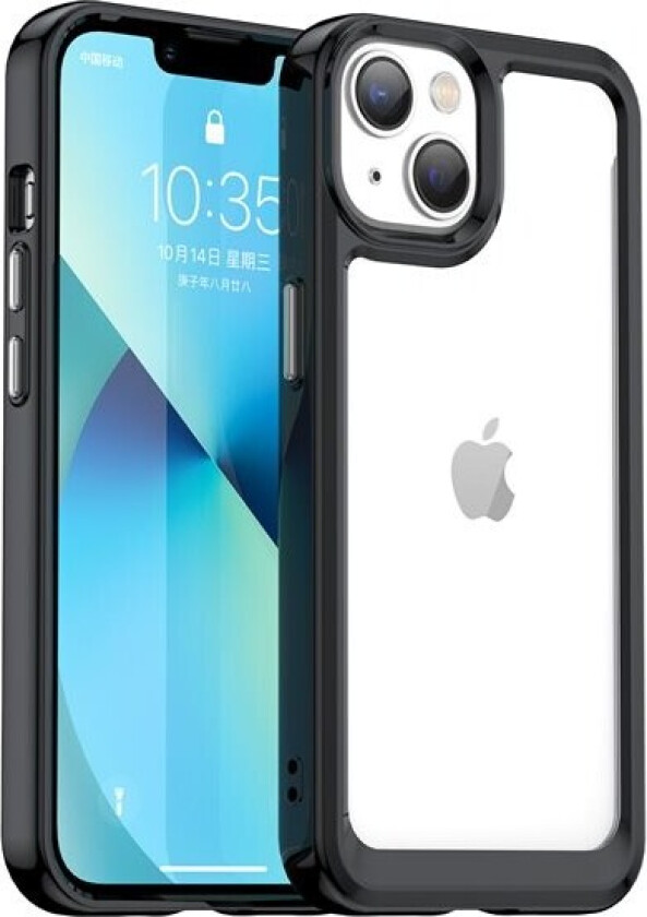 Outer Space Case iPhone 14 Plus hardt deksel med gelramme svart