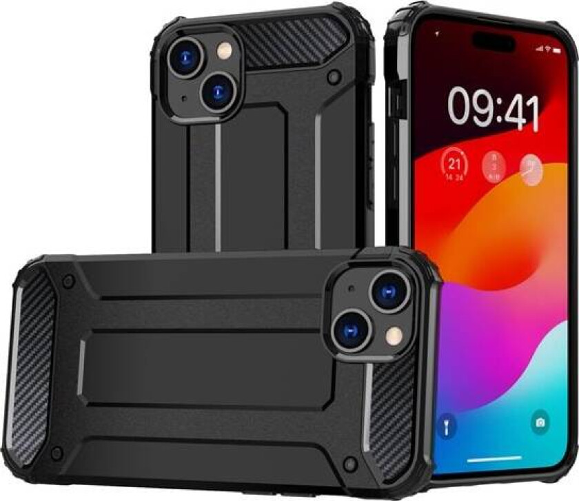 iPhone 15 Plus Hybrid Armor-etui - svart