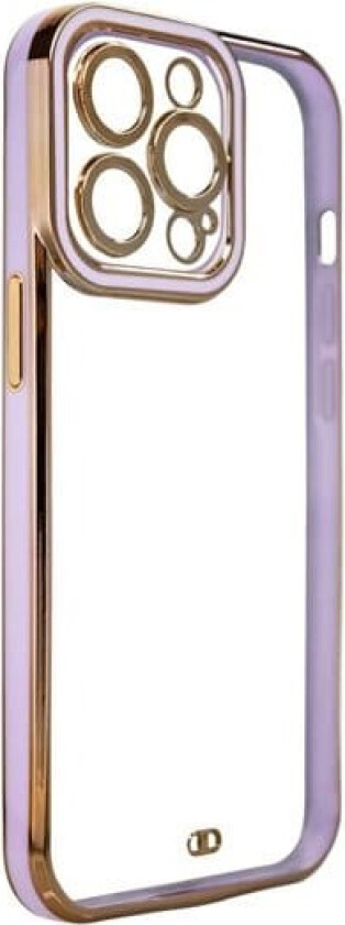 Moteveske for iPhone 12 Pro Gold Frame Gel Cover Purple