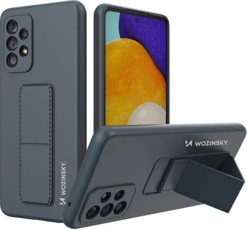 Kickstand Case silikon etui med stativ for Samsung Galaxy A73 marineblå