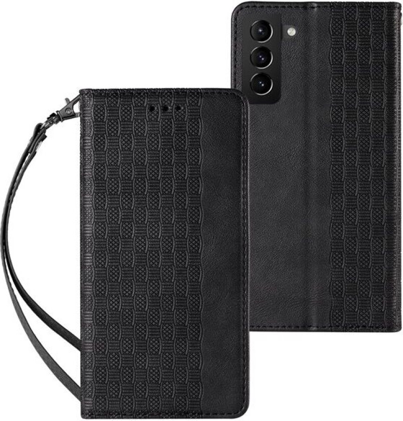 $0000062n Strap Case for Samsung Galaxy S22+ Pouch Wallet + Mini Lanyard Pendant Black