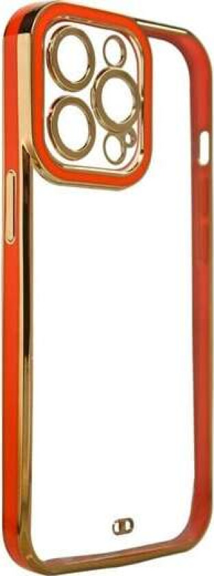Moteveske til iPhone 12 Pro Max Gold Frame Gel Cover Red