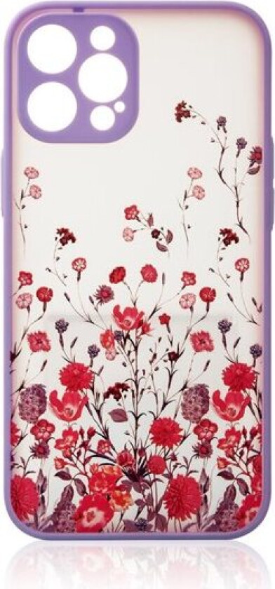 Designveske for iPhone 12 Pro Max blomstret lilla