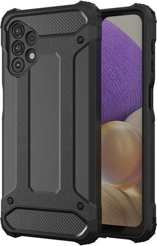 Hybrid Armor Case Tough Rugged Cover for Samsung Galaxy A73 svart