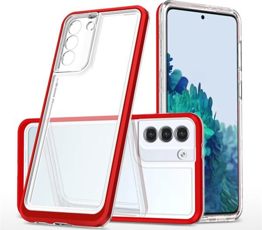 Klar 3-i-1-etui for Samsung Galaxy S22 + (S22 Plus) ramme gel deksel rød