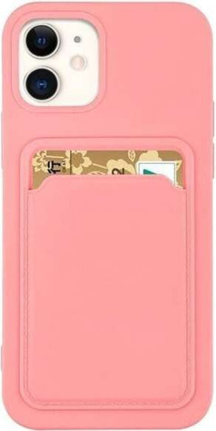 Kortveske Silikon lommebokveske med kortspor Dokumenter for Samsung Galaxy A73 rosa