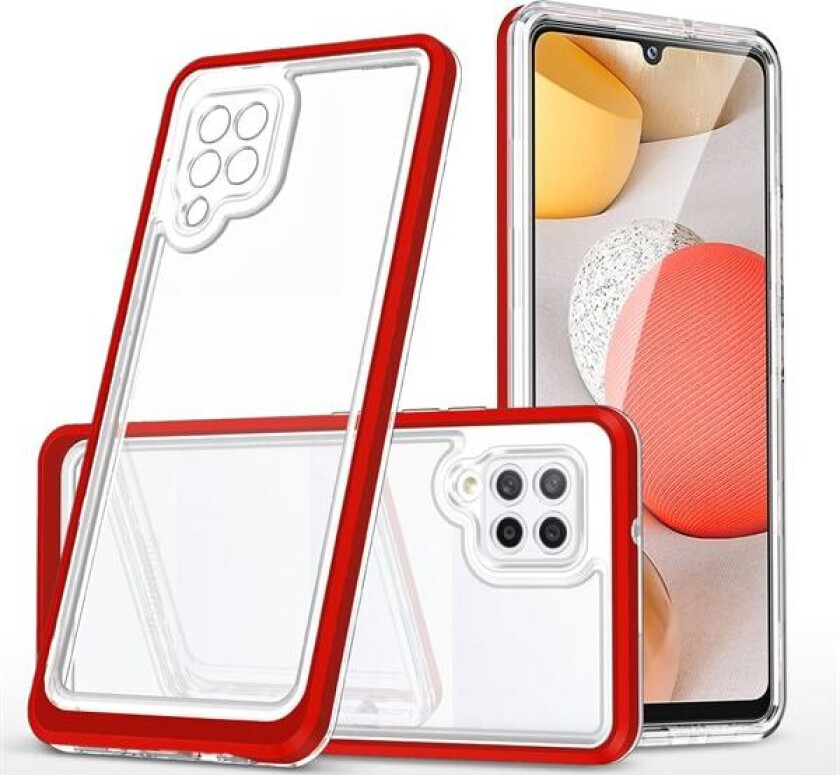 Klar 3-i-1-etui for Samsung Galaxy A42 5G Frame Gel Cover Red
