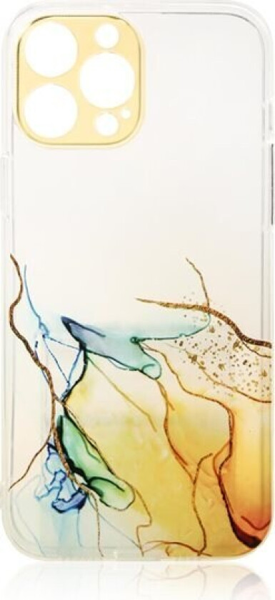 Marmorveske for iPhone 12 Pro Gel Cover Orange Marble