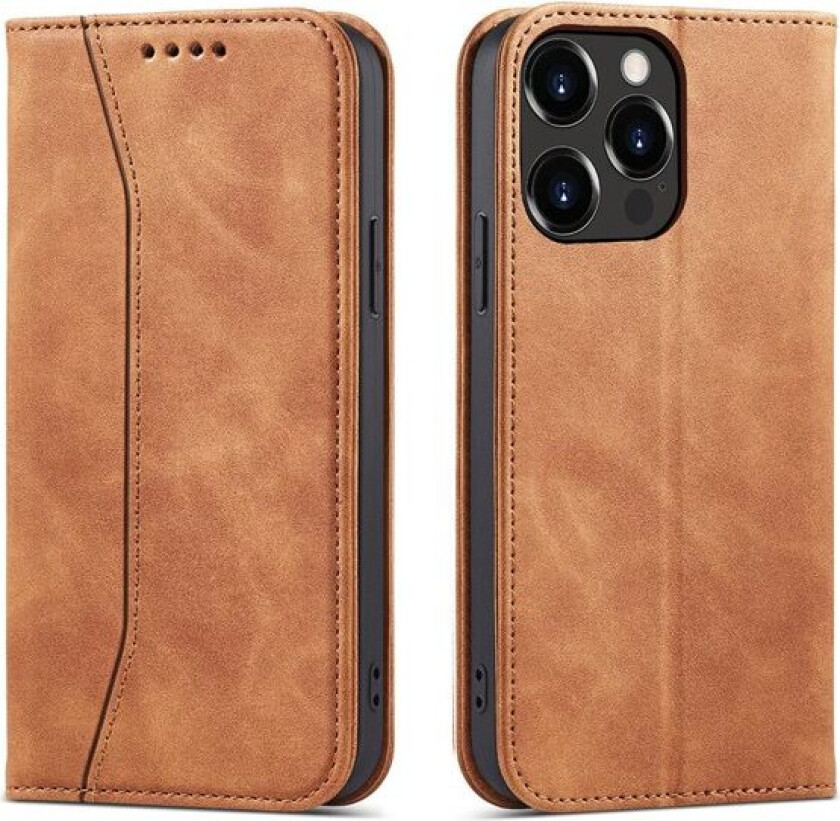Magnet Fancy Case Case for iPhone 13 Pro Max Pouch Card Wallet Card Holder Brown
