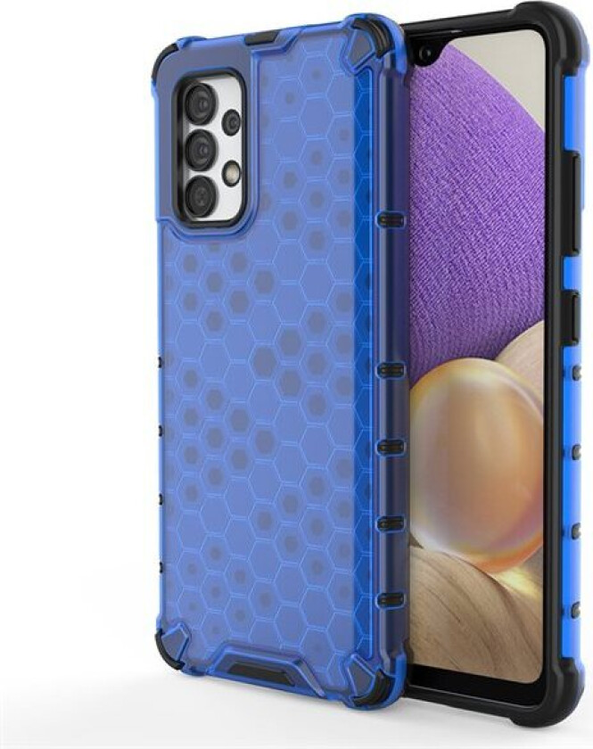 Honeycomb-etui pansret deksel med gelramme for Samsung Galaxy A03s (166.5) blå