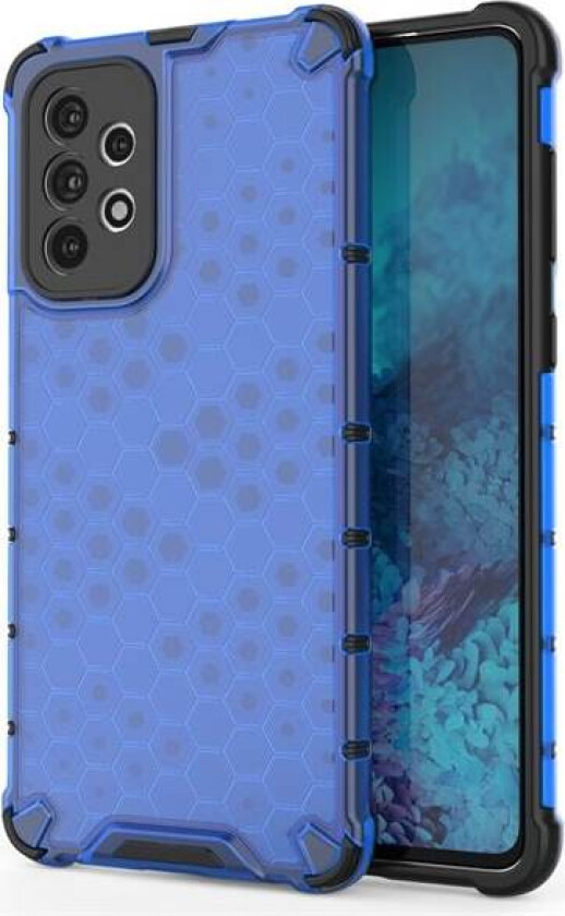 Honeycomb-etui pansrede deksel med en gelramme for Samsung Galaxy A73 blå