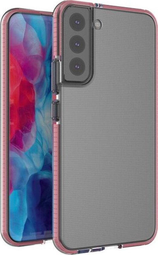 Vårdeksel Gel-deksel med fargeramme for Samsung Galaxy S22 + (S22 Plus) Lys rosa