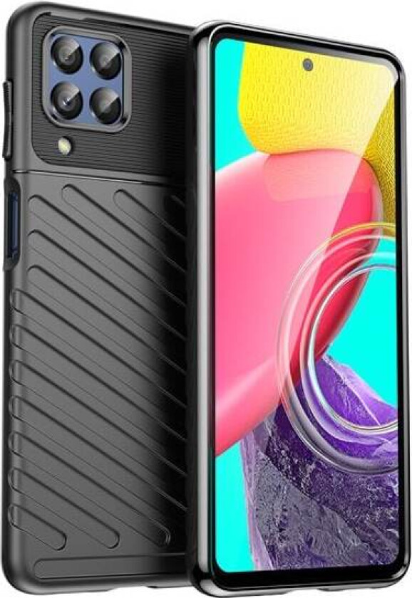 Thunder Case fleksibelt pansredeksel for Samsung Galaxy M53 5G svart