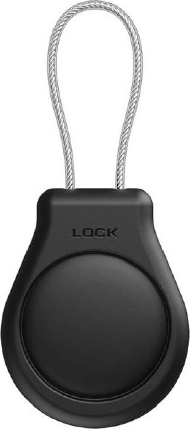 Nøkkelring med vanntett Airtag-holder - Svart