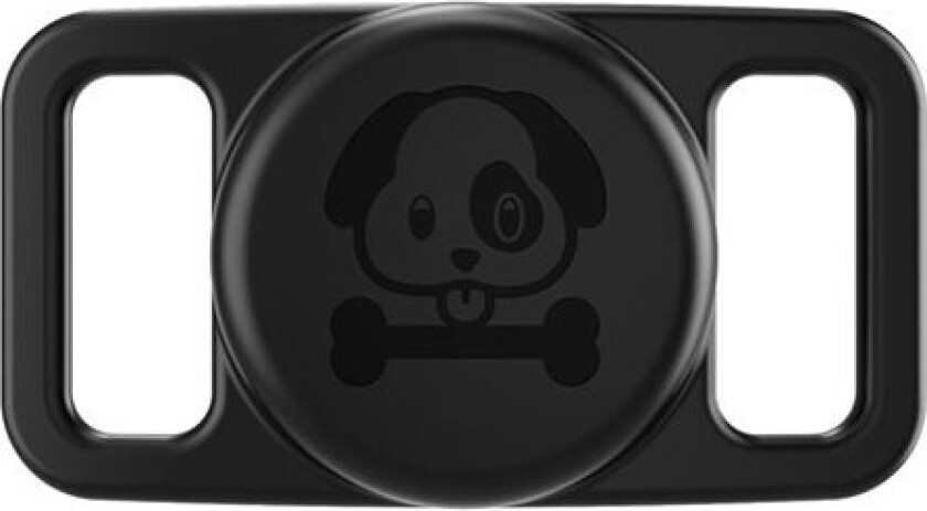 Vanntett Airtag-holder i silikon for hundehalsbånd - Svart