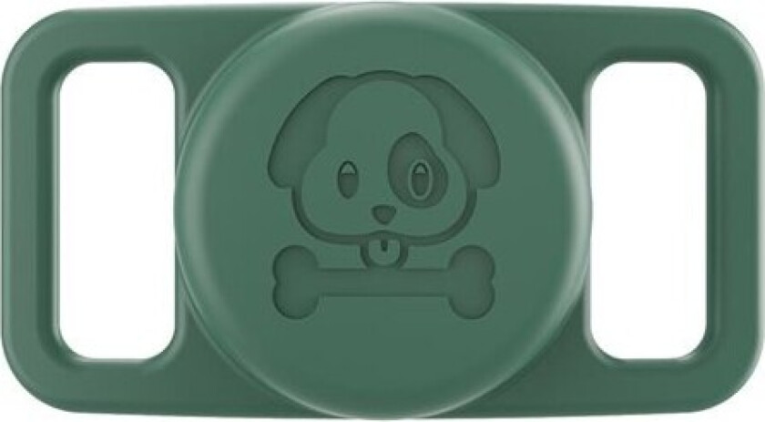 Vanntett Airtag-holder i silikon for hundehalsbånd - Grønn