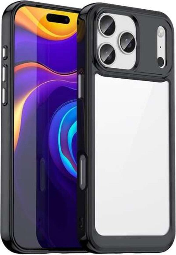 Outer Space MagSafe-deksel for iPhone 17 Pro Max – Transparent / svart