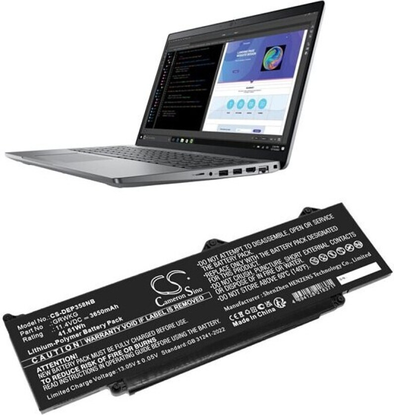 Batteri til bærbar PC for DELL Precision 15 3580, Precision 15 3580 5CHPK