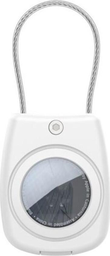 Vanntett holder for AirTag med wire i rustfritt stål - hvit