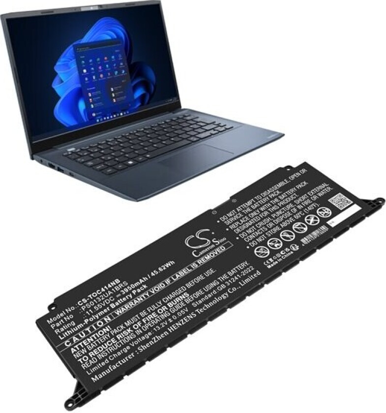 Batteri til bærbar PC for Dynabook Satellite Pro C40-K-00L007 og andre