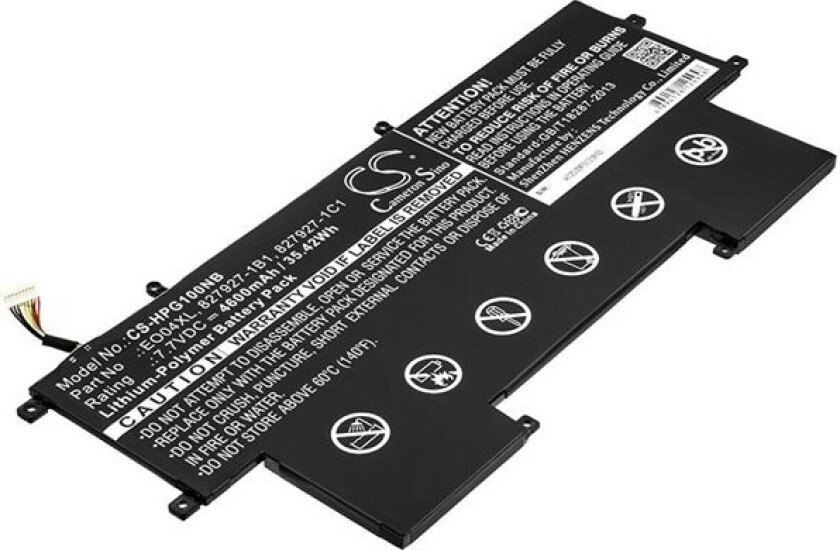 Batteri til bærbar PC for HP EliteBook Folio G1, EliteBook Folio G1 1EN92ES og andre