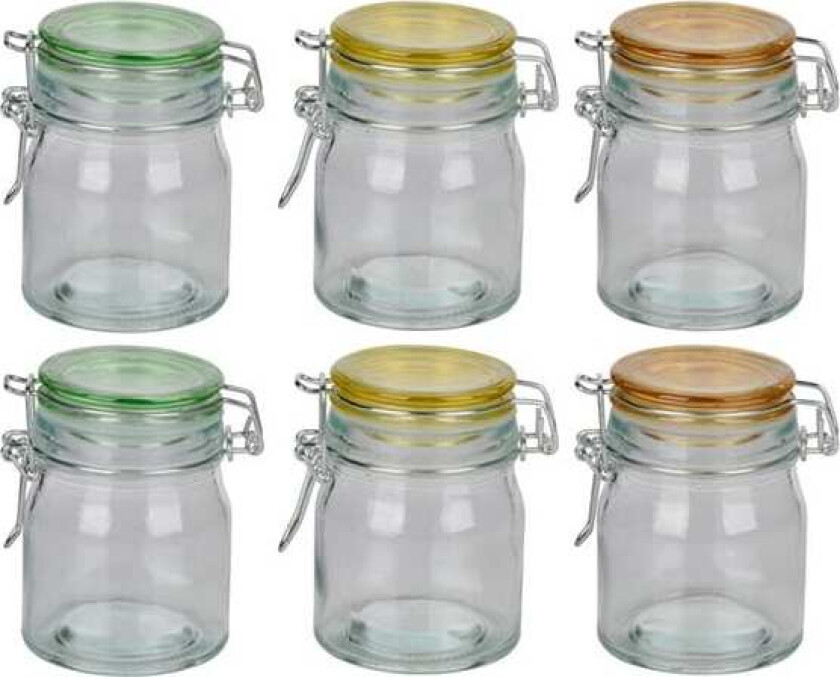 Glasskrukke med farget lokk - 145 ml
