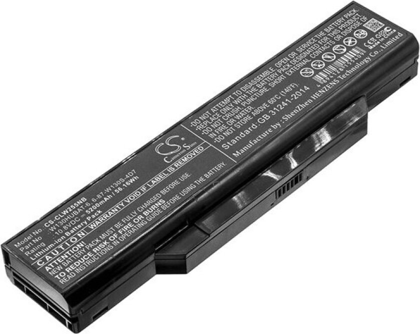 Batteri til bærbar PC for Clevo W255CEW, W130Ex, W130Hx og andre.