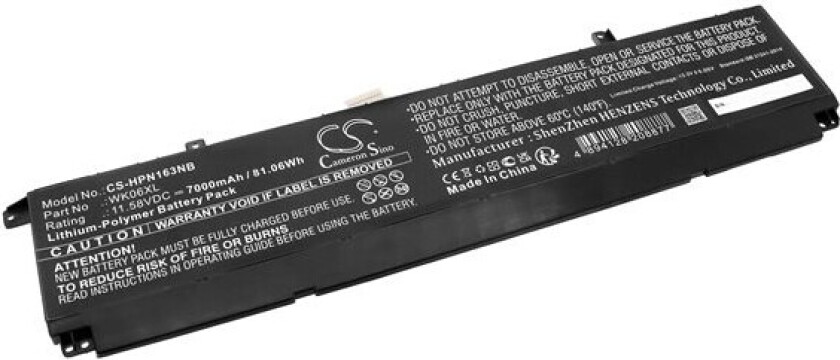 Batteri til bærbar PC for HP OMEN 16-K0010NA, OMEN 17-CK1035NB og andre