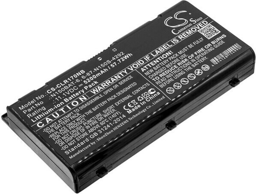 Batteri til bærbar PC for Clevo N170RD, N155RD1, N150RF1-G og andre.