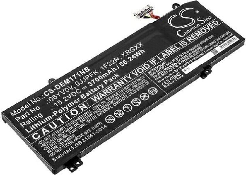 Batteri til bærbar PC for DELL G5 5590-D2785W, ALW15M-D1523S, G7 7590-D2785B og andre.