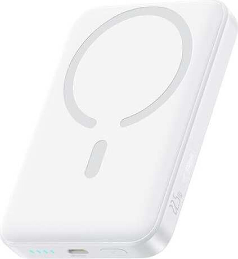 EnerFill FM11 Mini 10000mAh 22.5W MagSafe Power Bank med USB-C 20V/3A 30 cm kabel - hvit