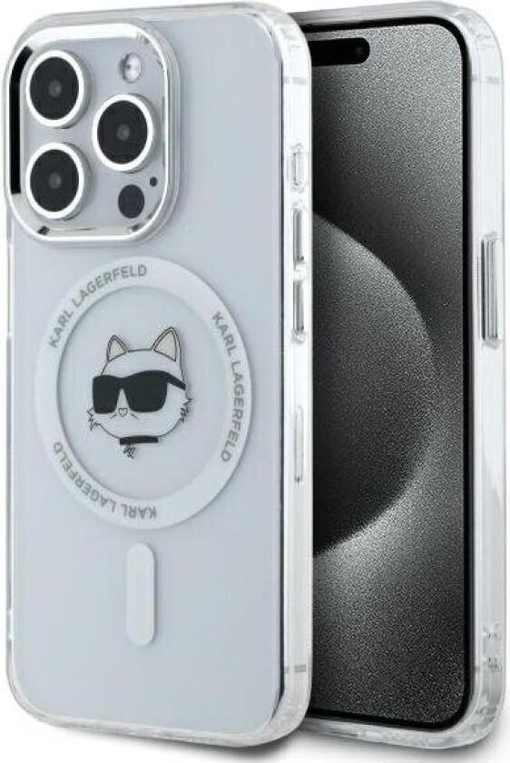 IML Choupette Head MagSafe iPhone 15 Pro-etui i metall - hvit