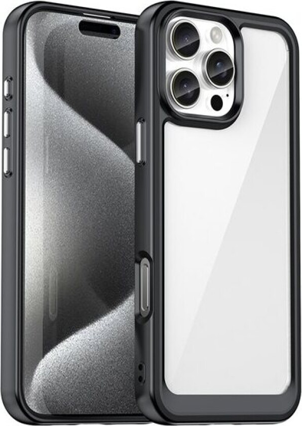Outer Space-etui med gelramme for iPhone 16 Pro Max - svart