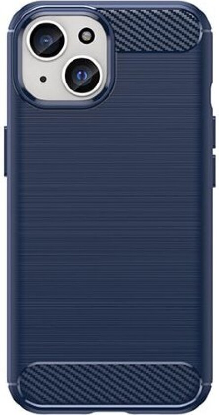 Fleksibelt karbonetui med karbonmønster for iPhone 15 - blå