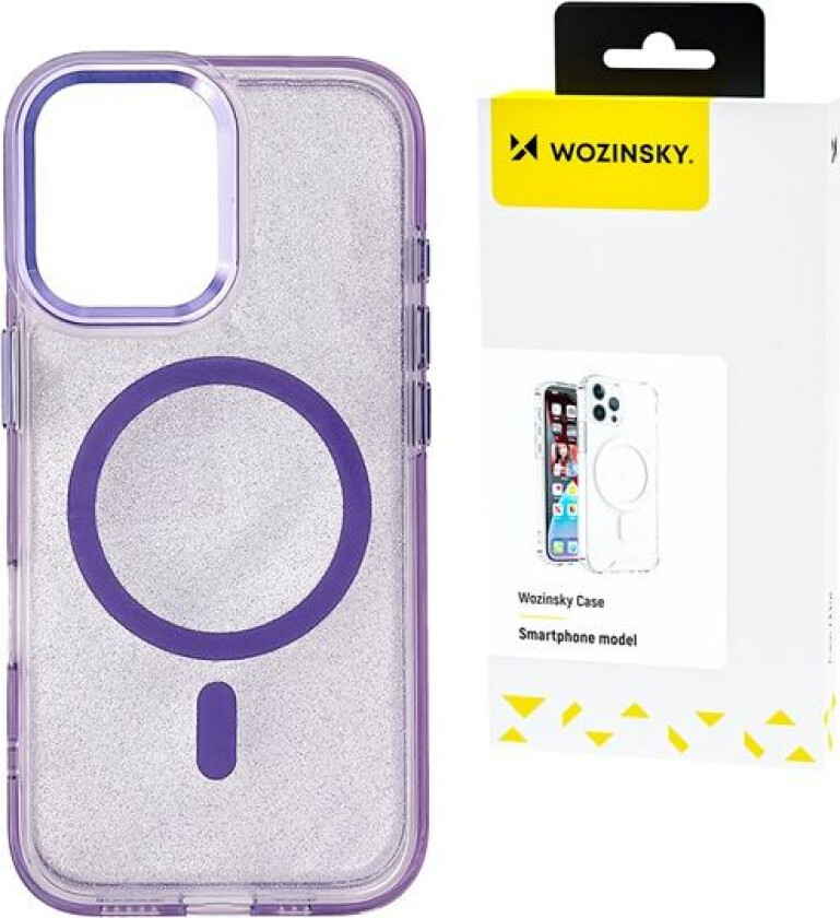 Glitteretui med Mag Safe for Samsung Galaxy S25 Ultra - Lilla med glitter