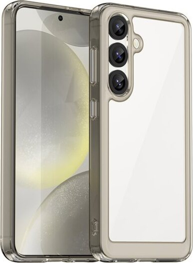 Outer Space-etui med geleramme for Samsung Galaxy S25 - Clear Black