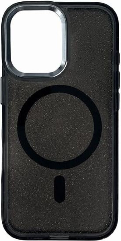 Glitteretui MagSafe for iPhone 16 - svart med glitter