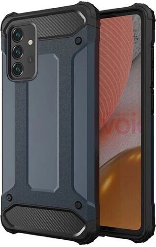 Hybrid Armor Camshield med kameradeksel og metallring for Samsung Galaxy S25+ - Blå