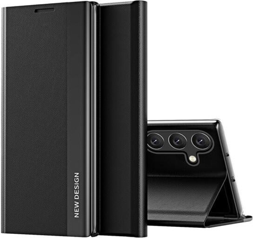 Sleep Case Pro for Samsung Galaxy S25 Edge med flipp og stativ - Svart