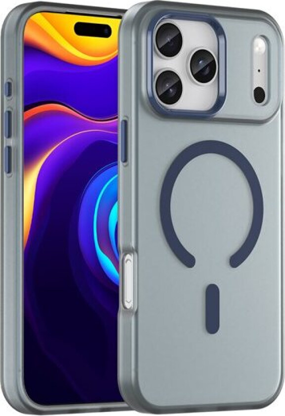 Magnetisk slipende iPhone 17 Pro-etui kompatibelt med MagSafe - matt blå