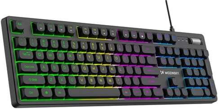 WKG-200 regnbuemembrantastatur for spill med rullehjul - svart