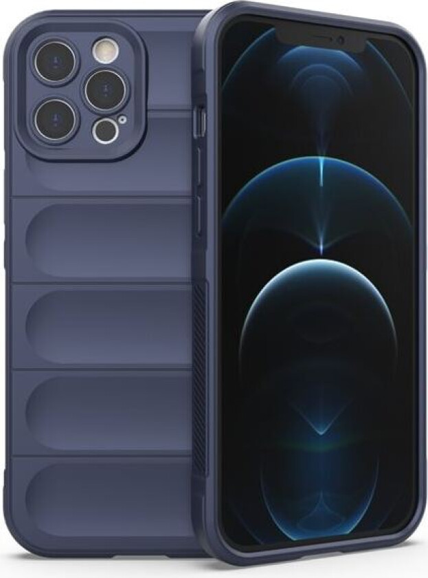 Magic Shield Case-etui til iPhone 12 Pro Max fleksibelt pansret mørkeblått deksel