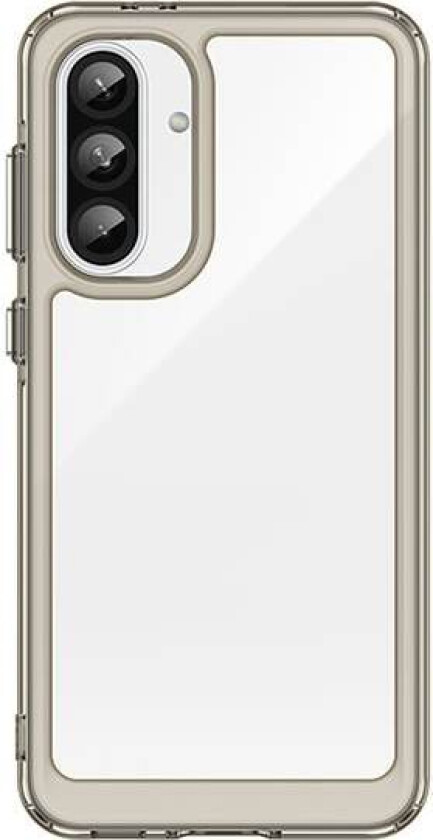 Outer Space-etui for Samsung Galaxy A36-deksel med fleksibel ramme - halvtransparent, svart