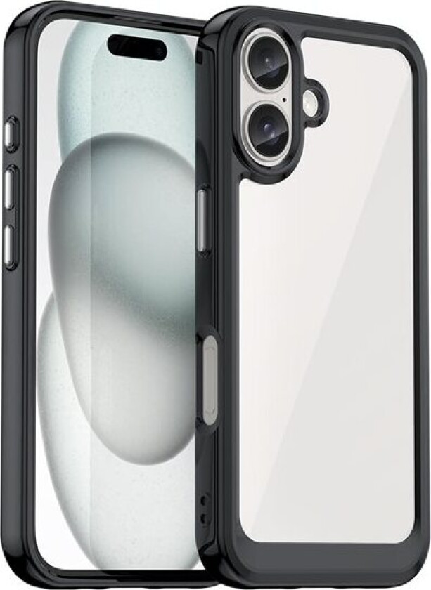 Outer Space-etui med gelramme for iPhone 16 Plus - Svart