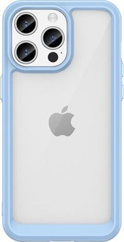 iPhone 15 Pro Max Outer Space-forsterket veske med fleksibel ramme - blå